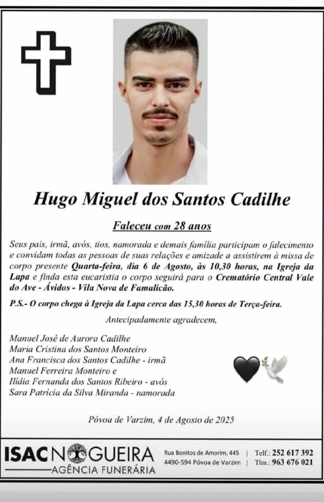 Jovem de vila do conde que morreu atropelado ao trocar pneu vai a sepultar na 4. ª feira