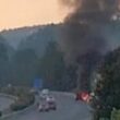 Carro arde na a3 em ponte de lima e provoca incêndio florestal