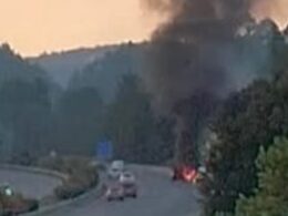 Carro arde na a3 em ponte de lima e provoca incêndio florestal