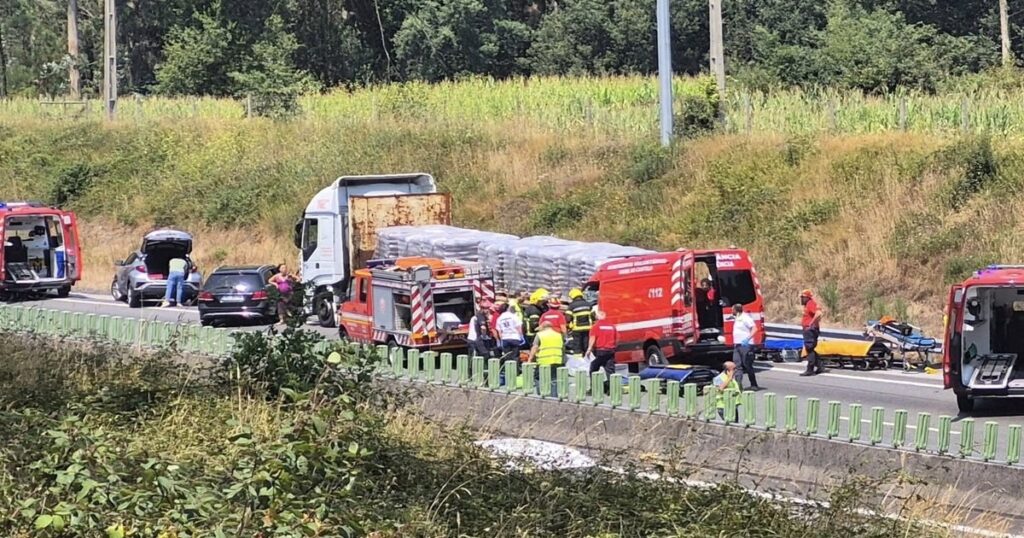 Dois bombeiros de viana e enfermeira em estado grave após colisão entre ambulância e camião na a28