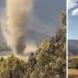 Vídeo mostra "diabo de poeira" após incêndio
