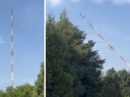 Esta antena perto de uma das mais conhecidas praias do minho 'tombou': "agora já podem tirar fotos"