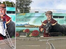 Esta obra de arte com 26 metros de largura e 5 de altura é sobre ponte de lima e está em frança