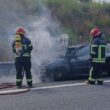 Carro a arder na a28