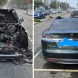 Tesla destruído pelas chamas na póvoa de varzim