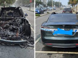 Tesla destruído pelas chamas na póvoa de varzim